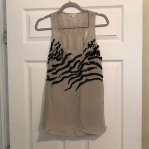 Matty M 100% silk, sequin racerback tank